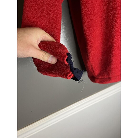 Woolrich Fleece Pullover Womens Medium Red Polartec Snap Mock Neck Outdoor Warm - Picture 4 of 8